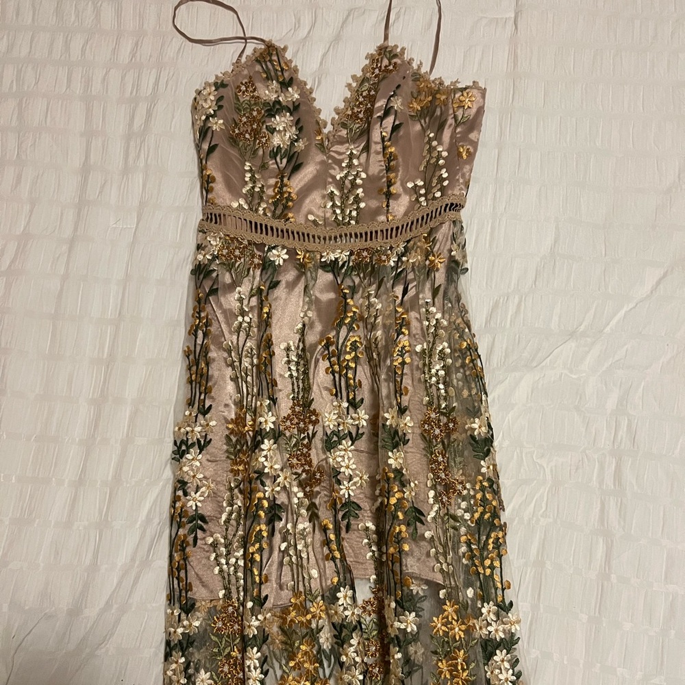Aqua Embroidered Dress